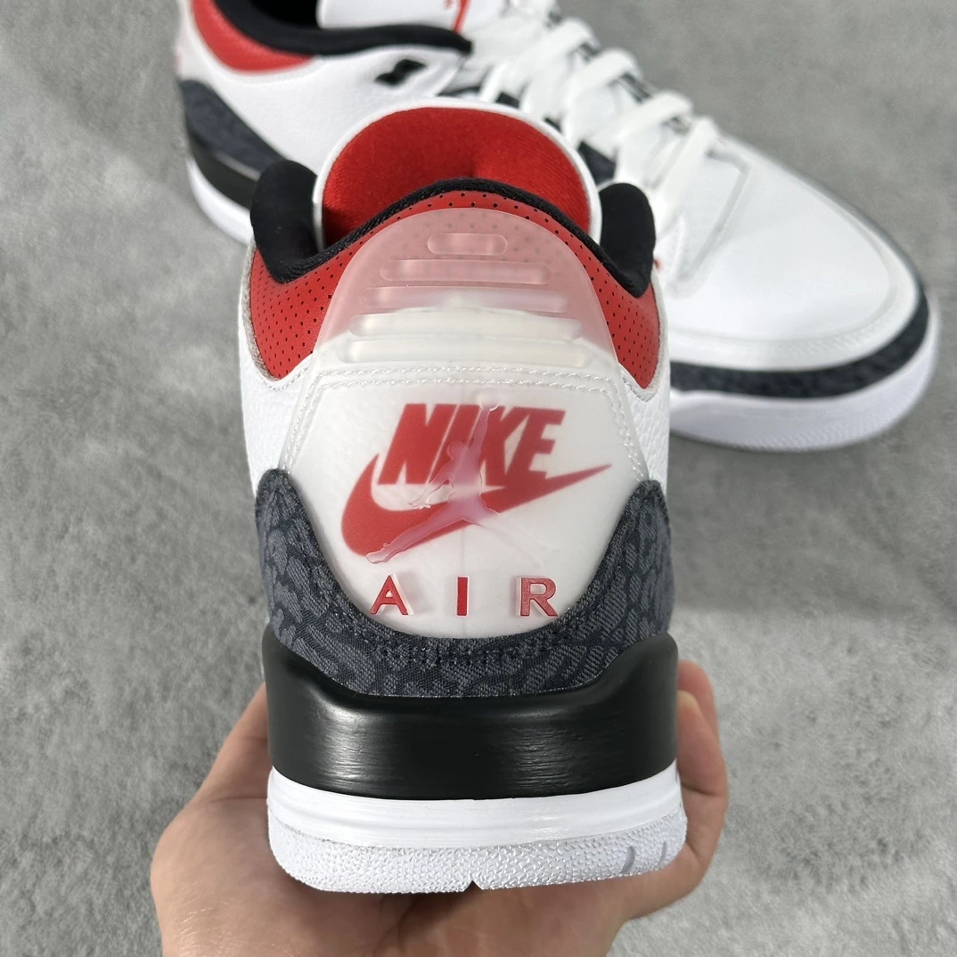 Air Jordan 3 Retro Sneakers – White Black Cement Grey Fire Red