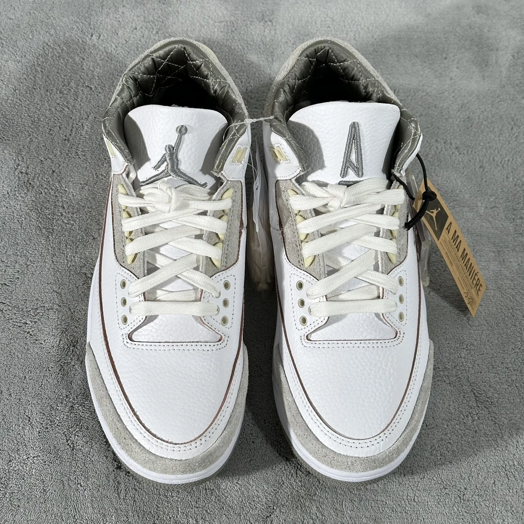 Air Jordan 3 x A Ma Maniére Retro Sneakers – White Fossil Grey Brown