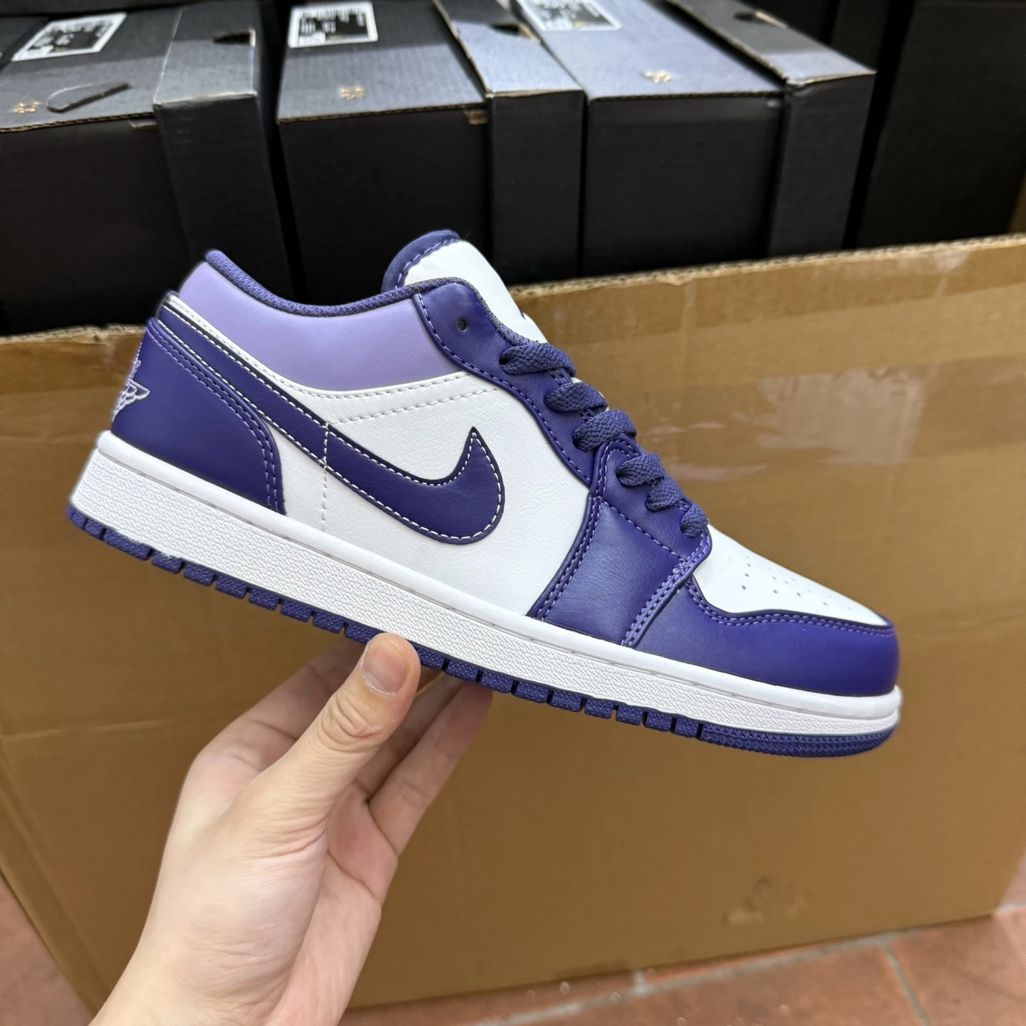 . Air Jordan Low – Royal Purple & White