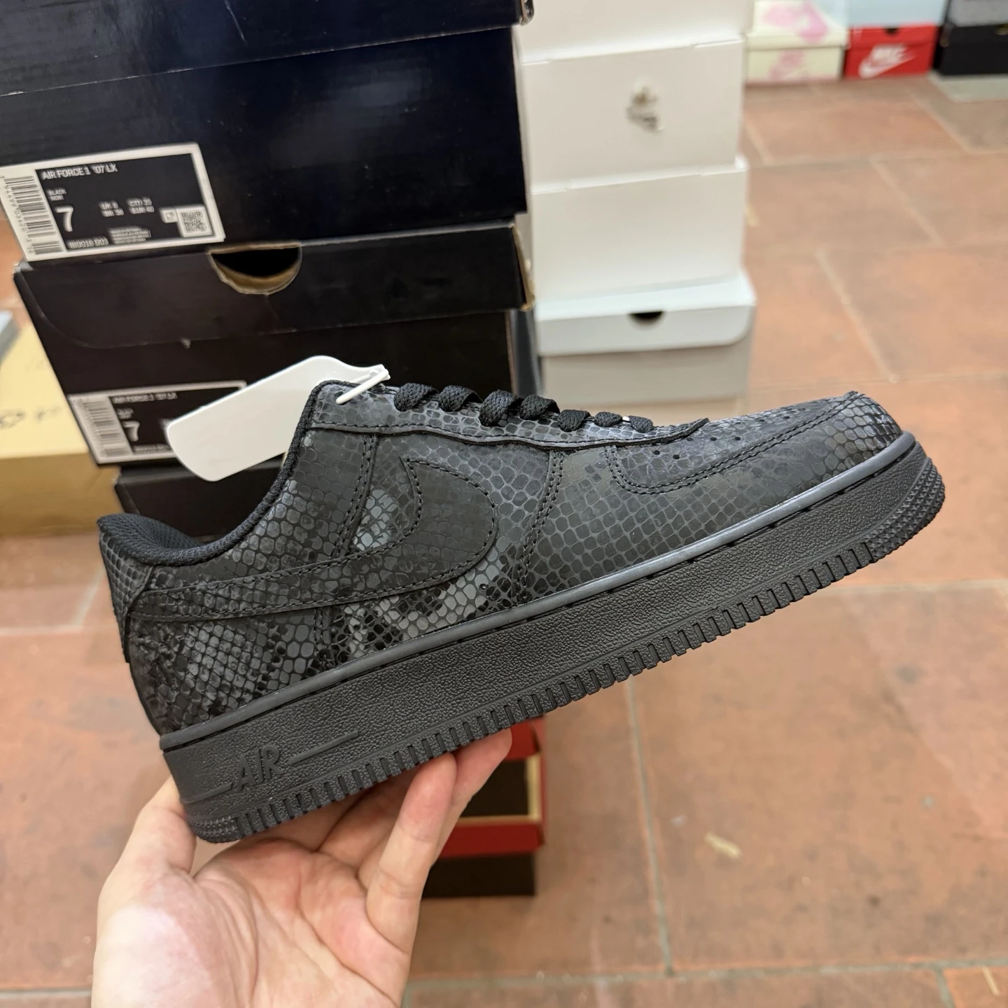 Nike Air Force 1 Low Mamba Edition Sneakers – Triple Black Snakeskin