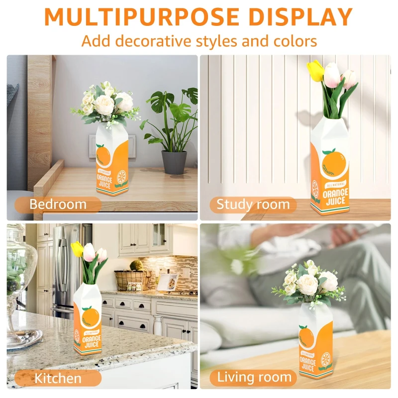 Orange Juice Box Ceramic Vase