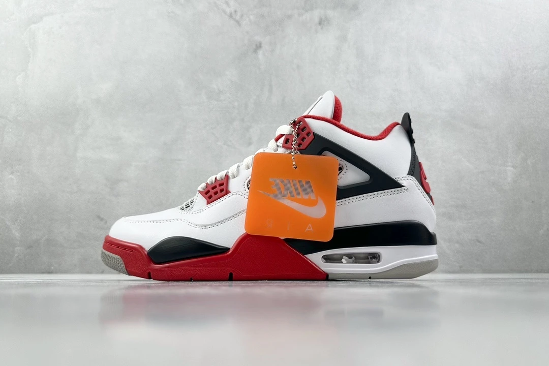 Air Jordan 4 Retro – White & Red Sneakers