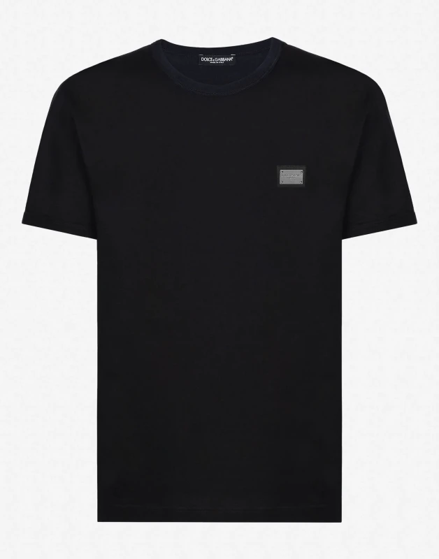 Dolce & Gabbana Oversize Cotton T-Shirt with D&G Monogram Plaque