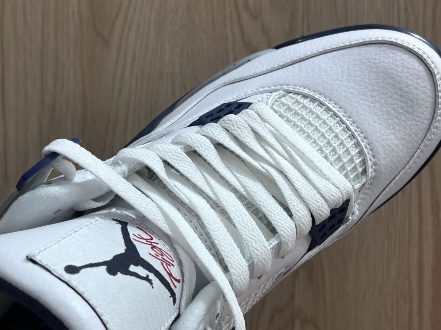 Air Jordan 4 Retro White Navy Basketball Sneaker