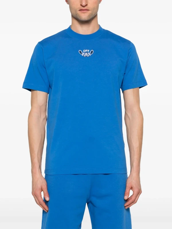 Off-White Men's Light Blue Cotton T-Shirt