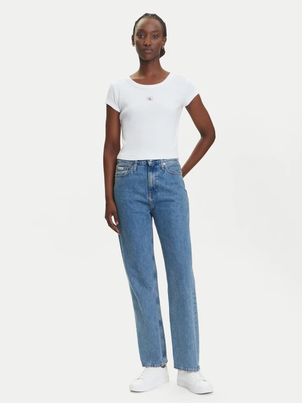 Calvin Klein Jeans Women's White Round Neck T-Shirt