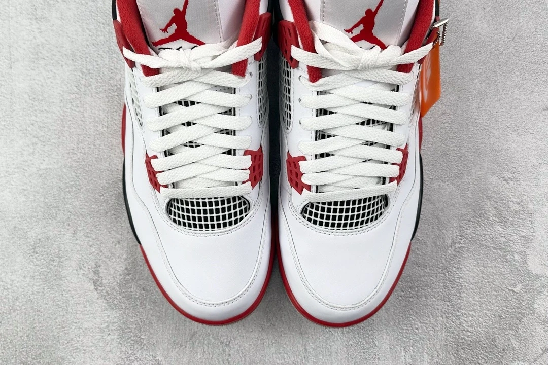 Air Jordan 4 Retro – White & Red Sneakers