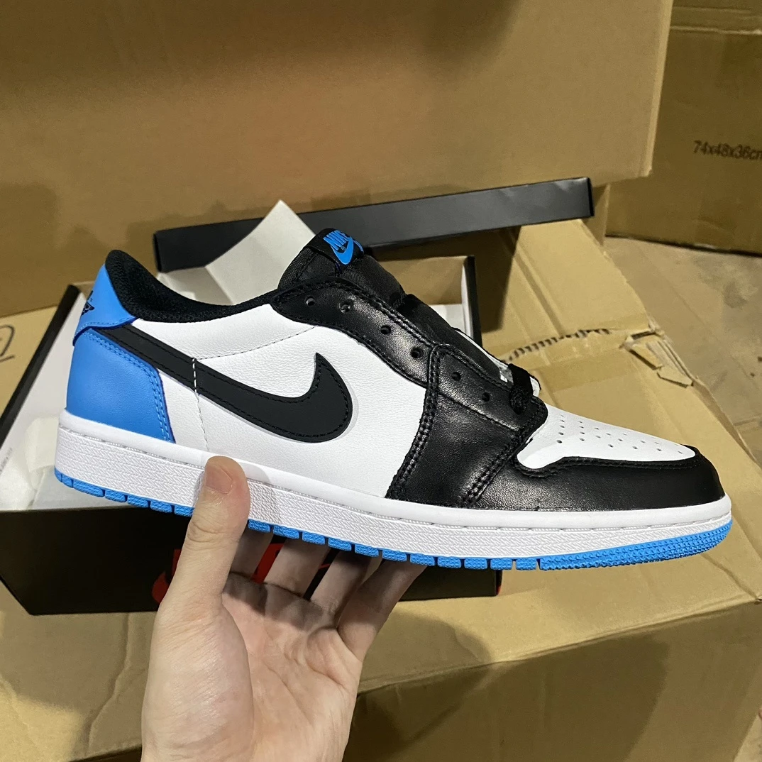 Air Jordan 1 Low Sneakers – Black/White/University Blue
