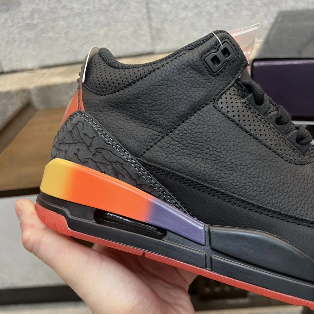 Air Jordan 3 Retro "Black Crimson" Sneakers – Black/Crimson Red
