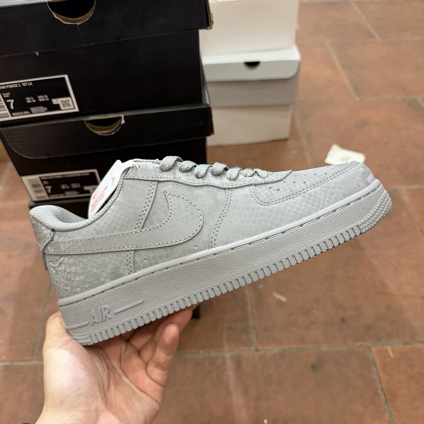 Nike Air Force 1 Low Mamba Edition Sneakers – Grey Snakeskin