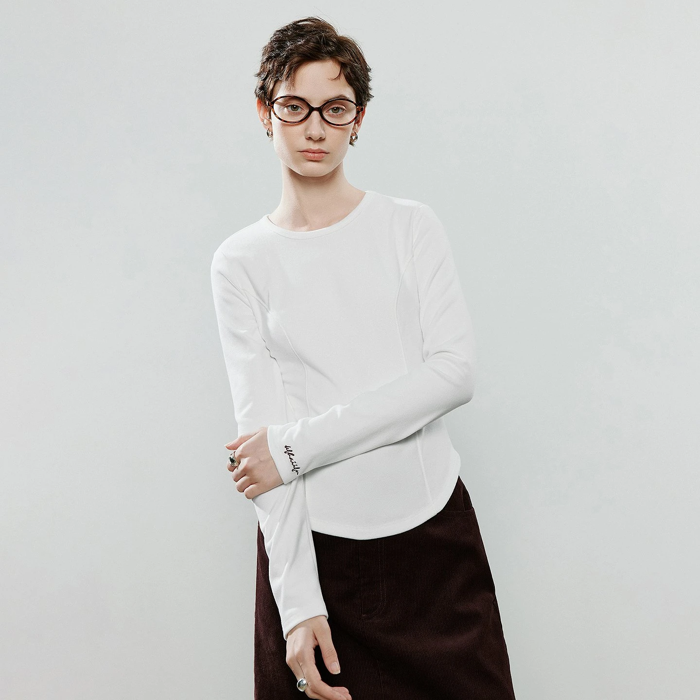 Women’s Asymmetric Warm Knit Long-Sleeve Base Layer Top