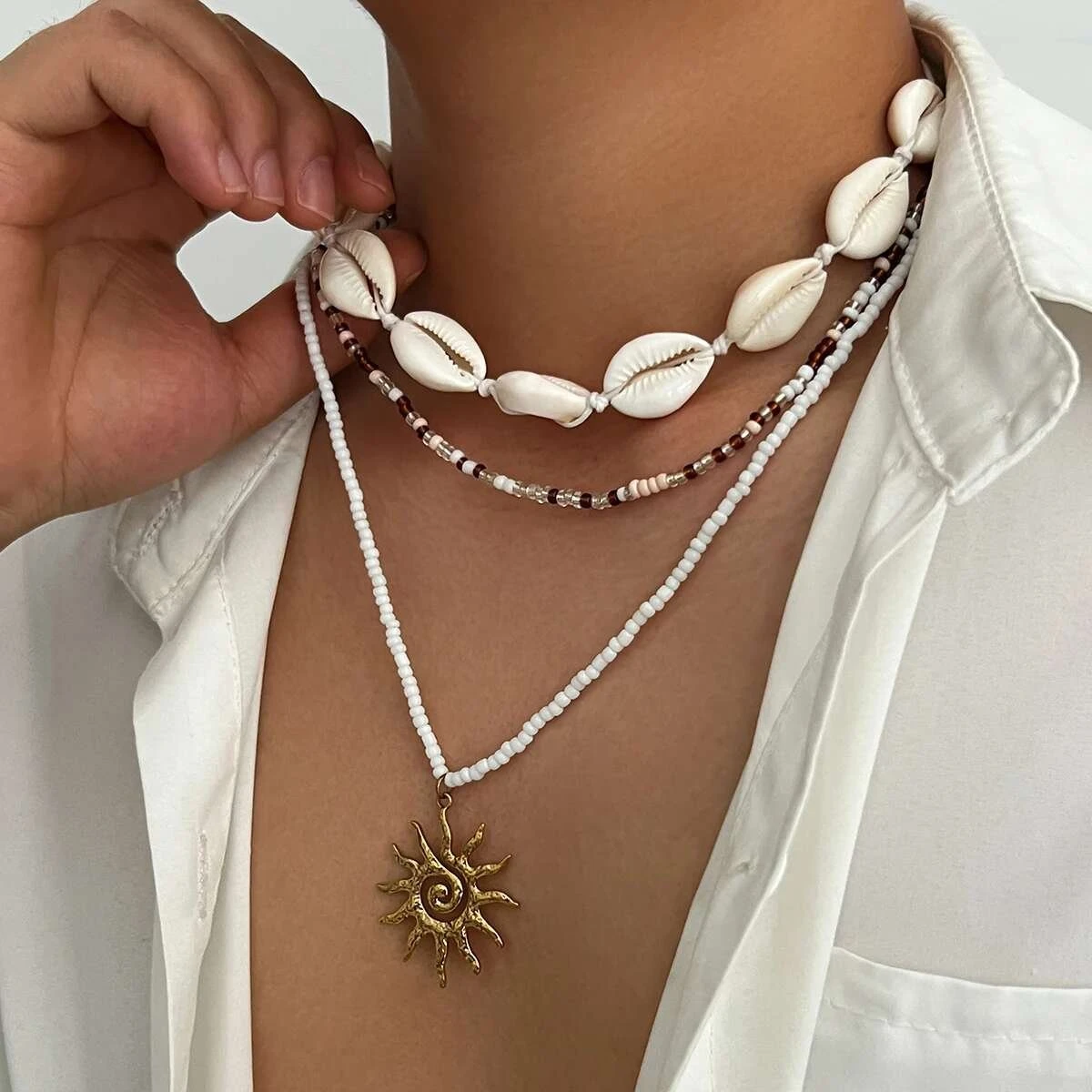 3-Piece Boho Beaded Necklace Set
