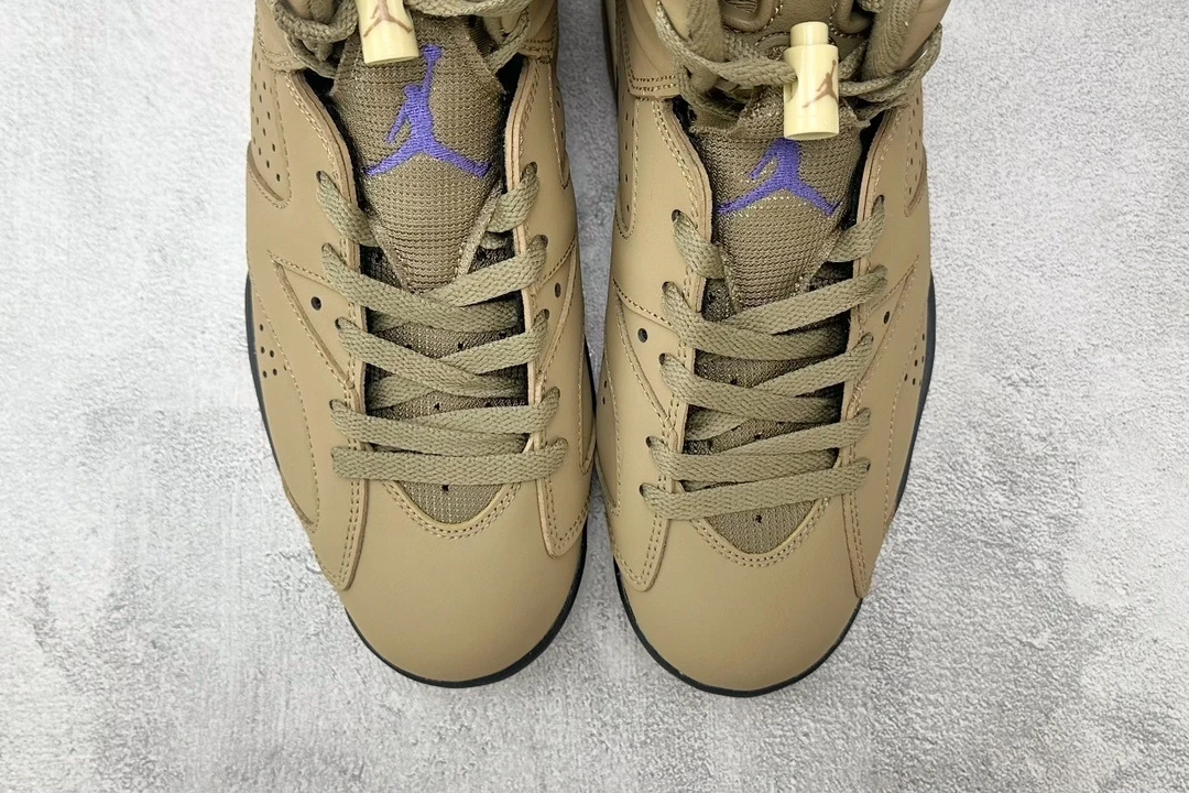 Air Jordan 6 "Khaki Purple" Premium Basketball Sneakers