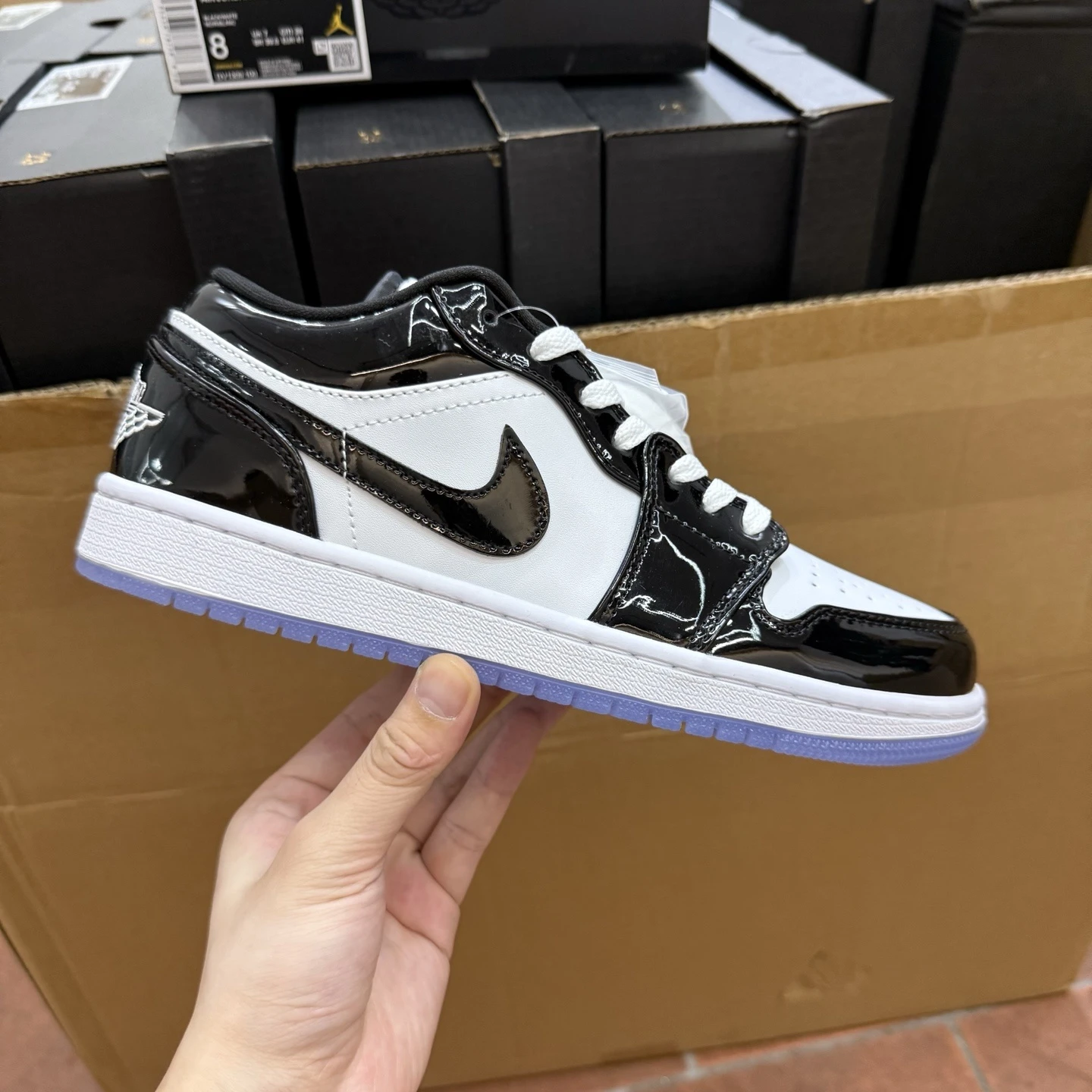 Air Jordan Low Black & White Patent Edition