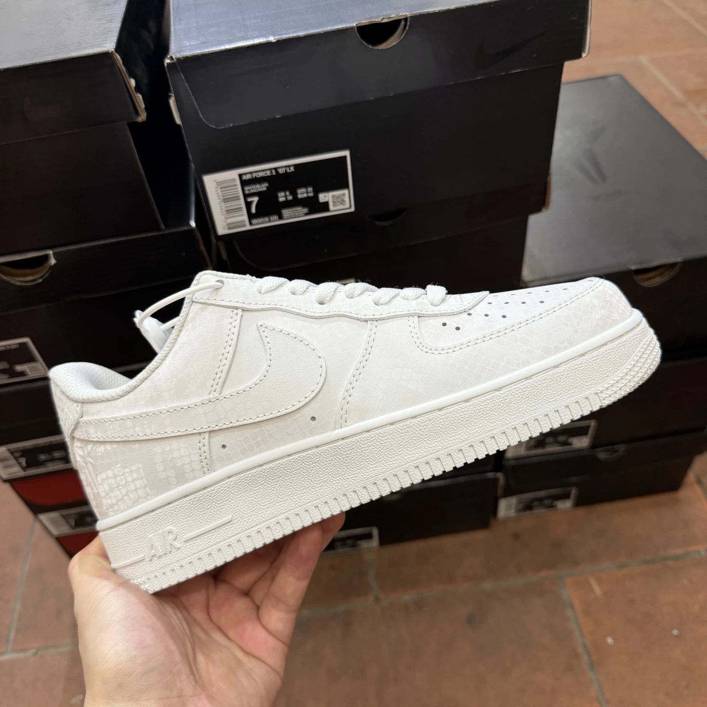 Nike Air Force 1 Low Mamba Edition Sneakers – Triple White Snakeskin