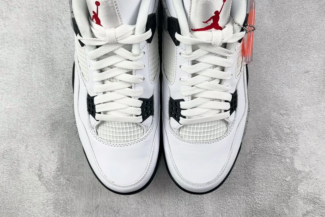 Air Jordan 4 Retro – White, Black & Red Sneakers