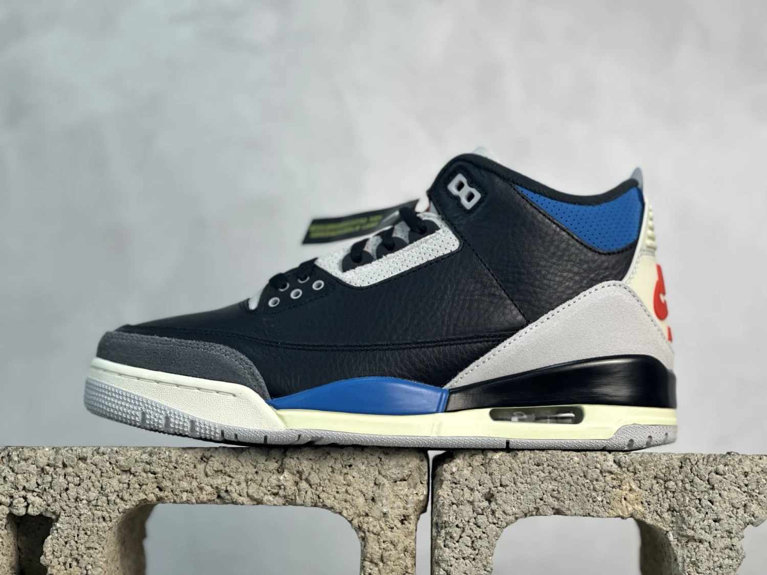 Air Jordan 3 "Black White Red" Premium Sneakers