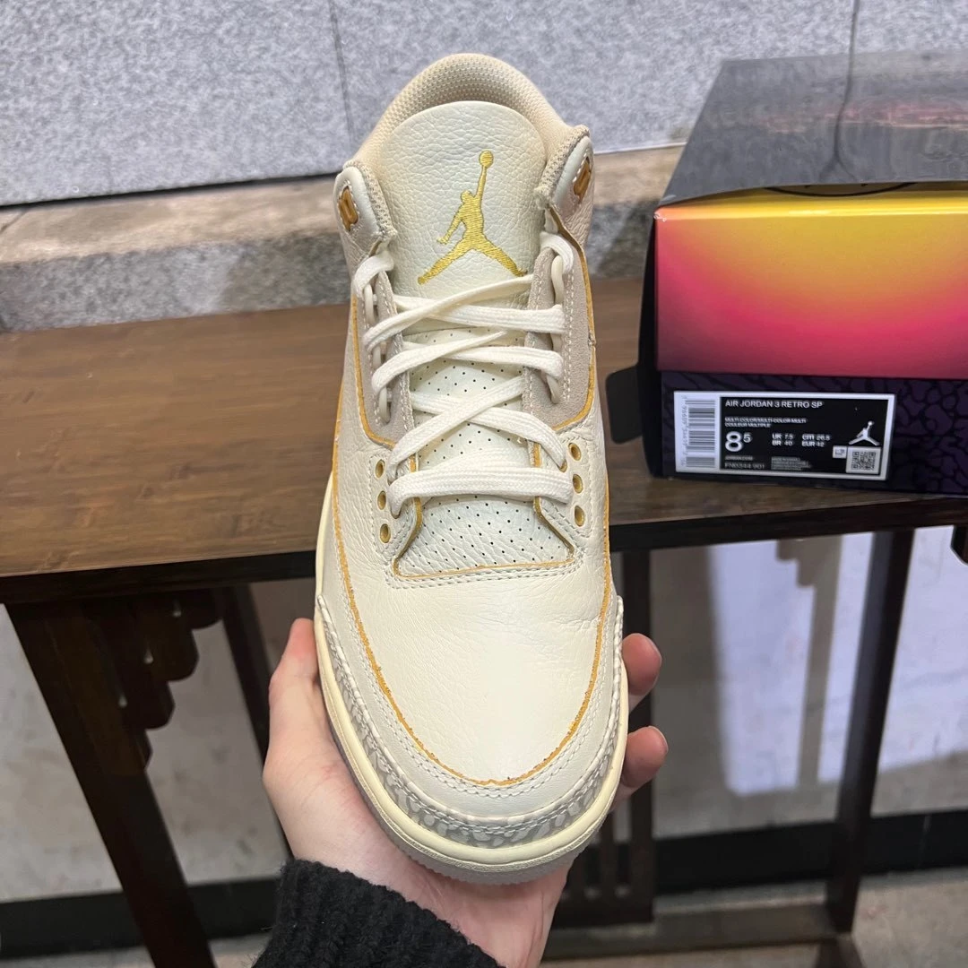 Air Jordan 3 Retro SP "Sail Gold" Sneakers – Sail/Gold