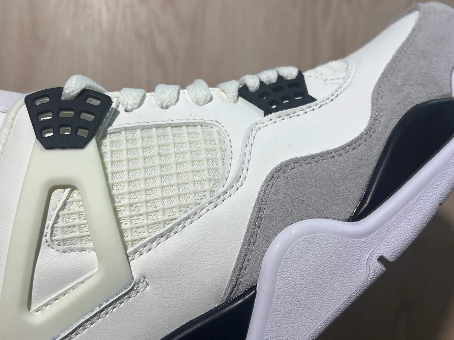 Air Jordan 4 Retro Sail & Navy Sneaker – Premium Leather Lifestyle Shoe