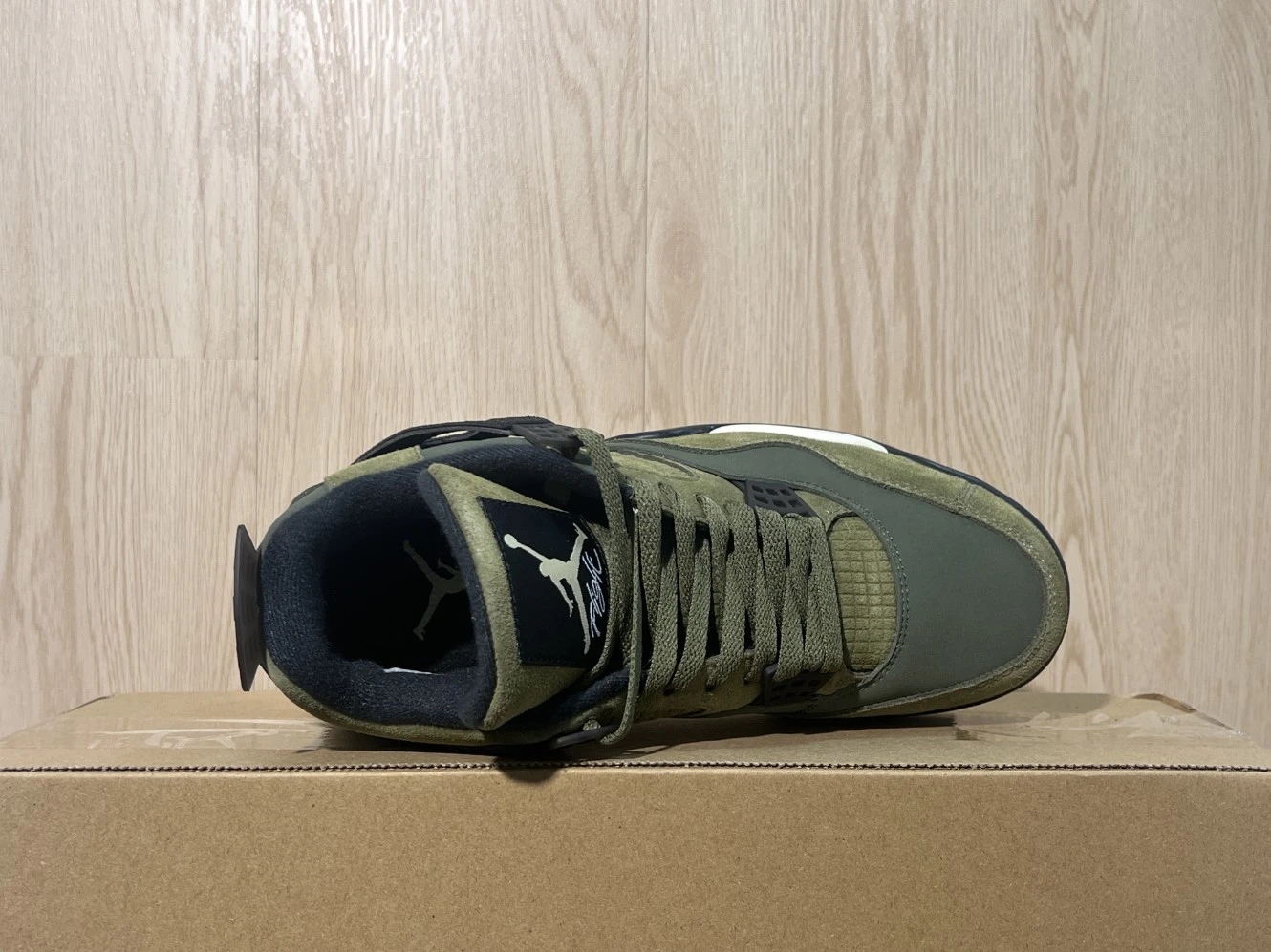 Nike Air Jordan 4 Retro Olive Green & Black Sneakers