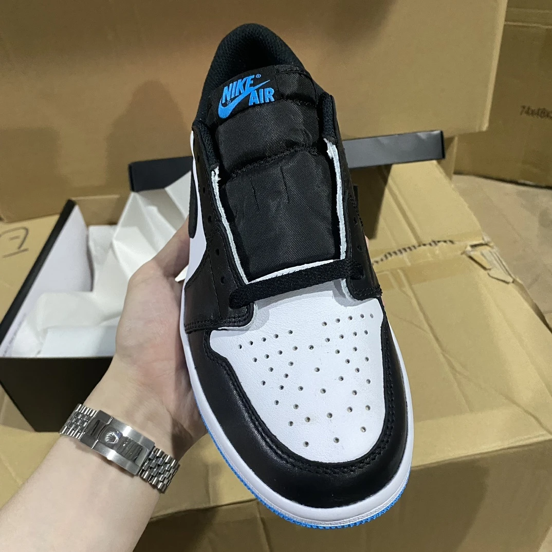 Air Jordan 1 Low Sneakers – Black/White/University Blue