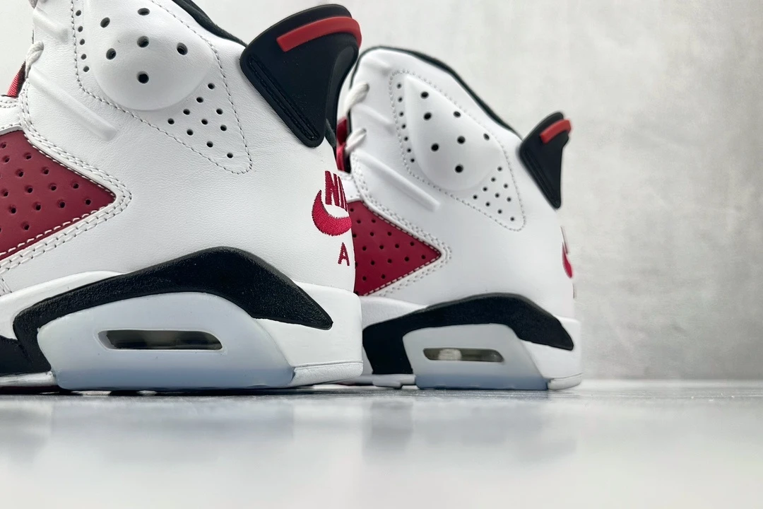 Air Jordan 6 "White Red" Premium Basketball Sneakers