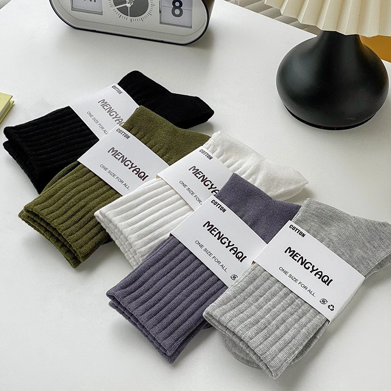 High Quality Sweat Absorbing Cotton Unisex Long Tube Sport Socks – Premium Ribbed Crew Socks