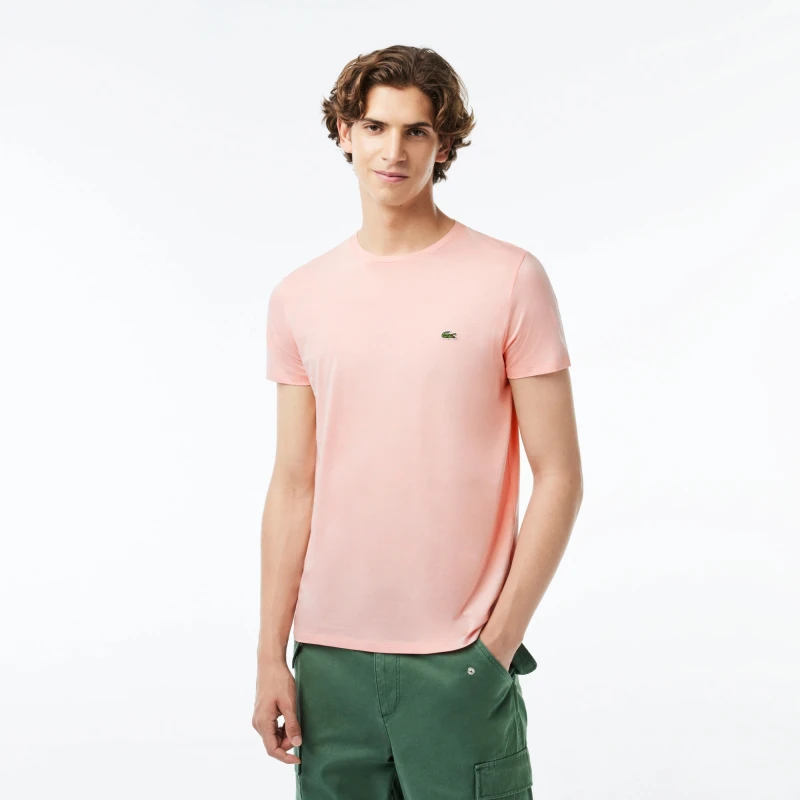 Lacoste Men’s Pink Cotton T-Shirt