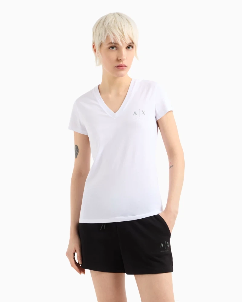 Armani Exchange Women's Sleeveless V-Neck Cotton T-Shirt