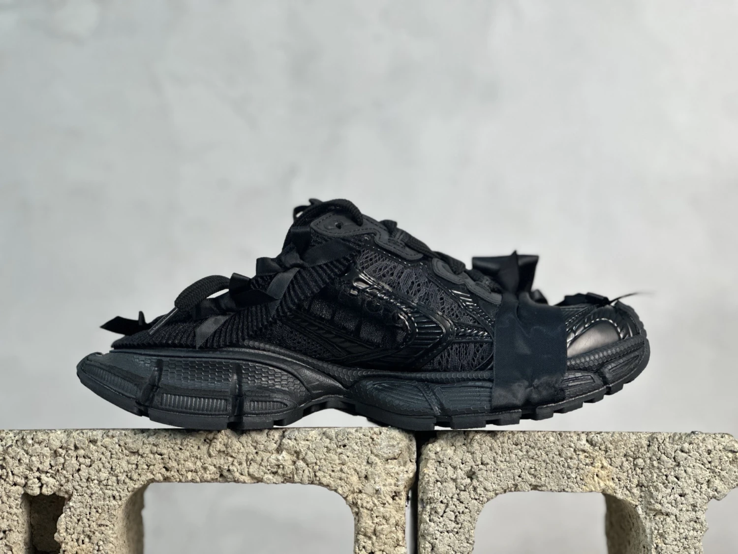 Balenciaga Runner Sneaker – Triple Black Ribbon Edition