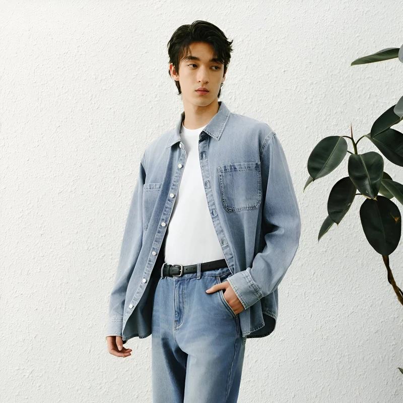 Men's Vintage Washed Denim Shirt