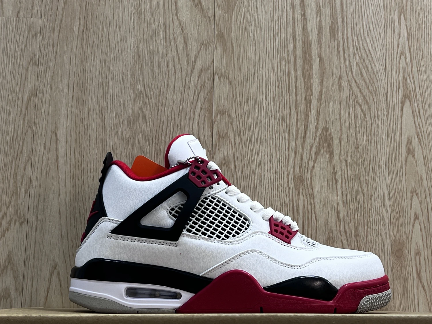 Air Jordan 4 Retro White Red Basketball Sneaker