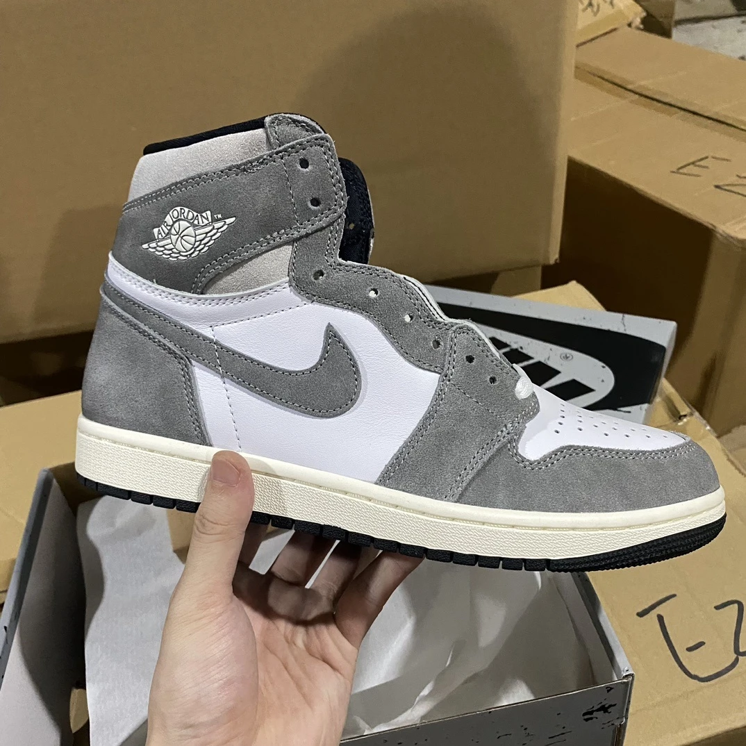 Air Jordan 1 High Sneakers – Grey/White (Wolf Grey Inspired)