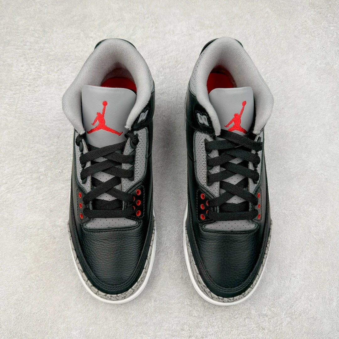 Air Jordan 3 "Black Grey Red" Premium Sneakers