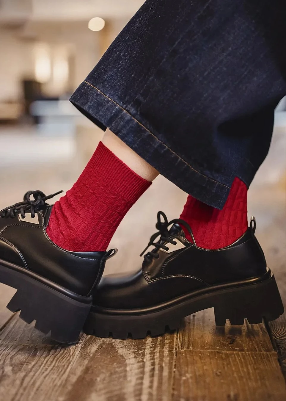 Vintage Knit Mid-Calf Socks for Women