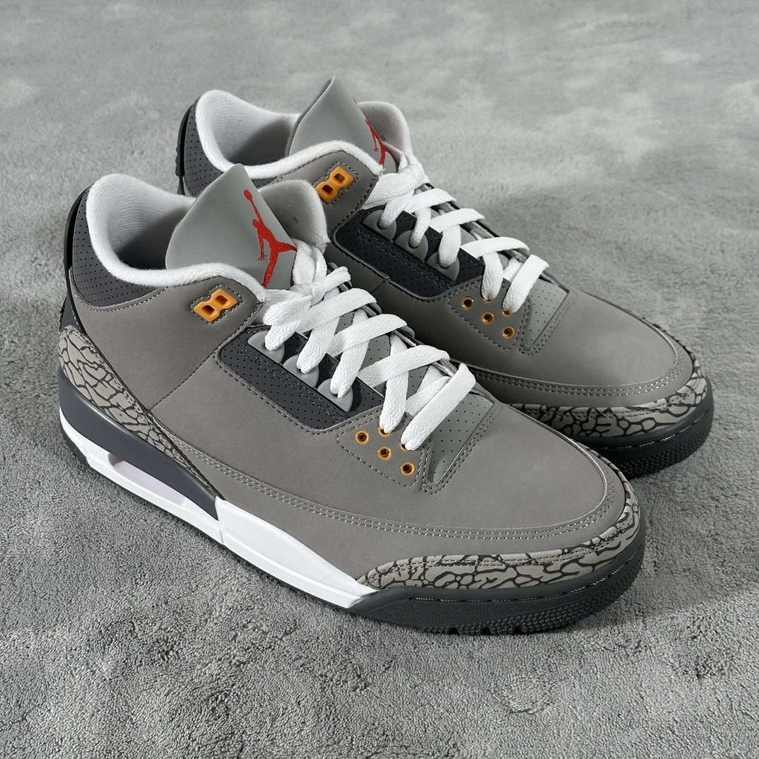 Air Jordan 3 Retro Sneakers – Cool Grey White Varsity Maize