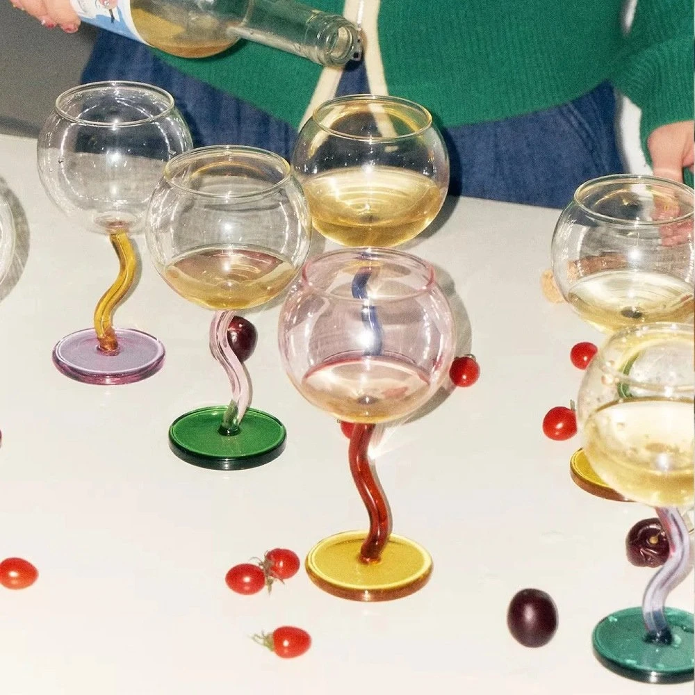Colorful Bubble Glass Goblet