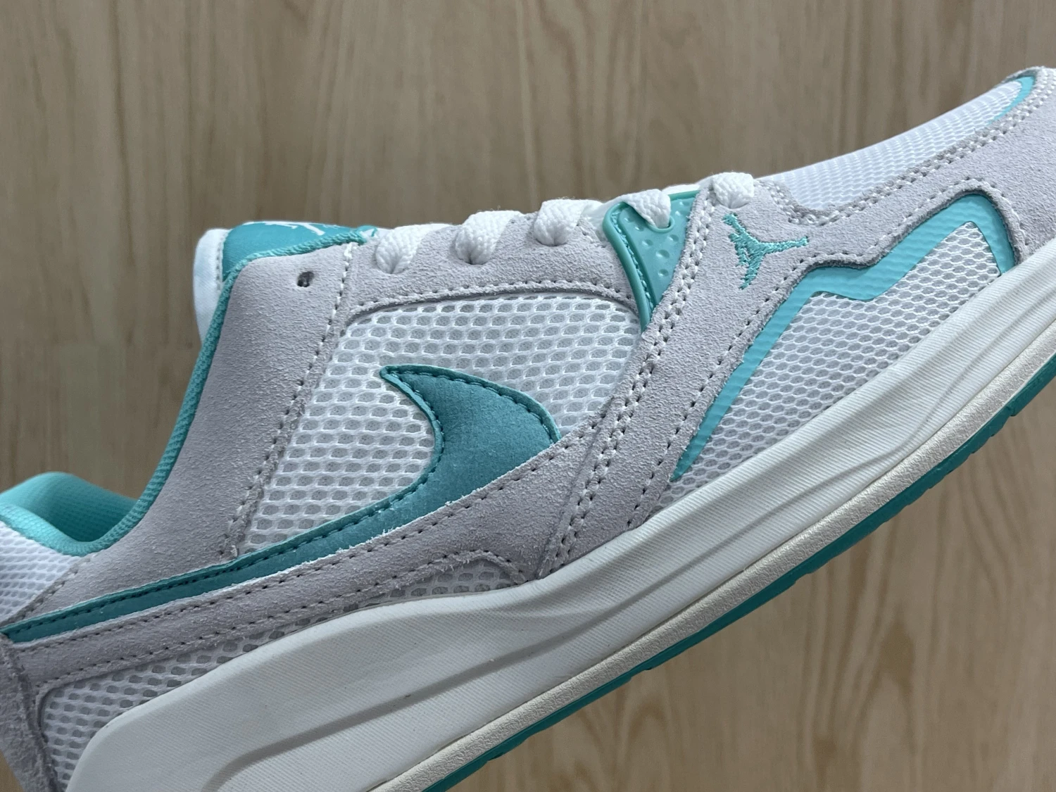 Nike Air Jordan White Aqua Mesh Lifestyle Sneaker