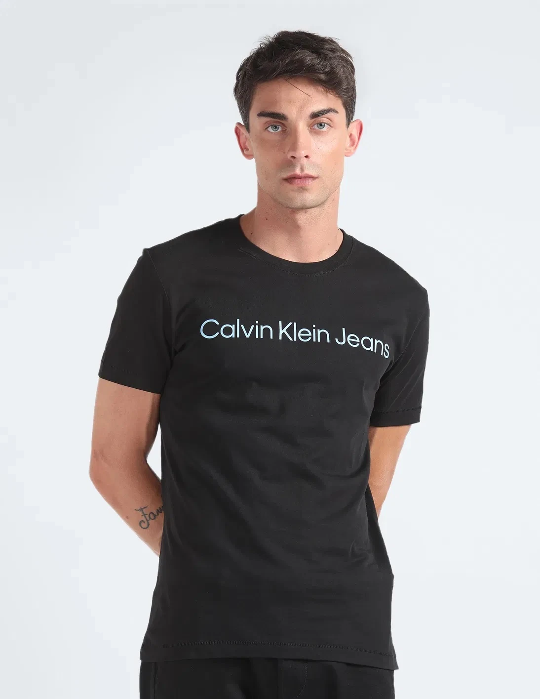Calvin Klein Jeans Men's Black Printed Cotton T-Shirt – Fall/Winter Collection