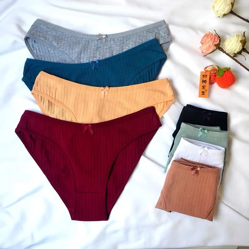 Womens Ribbed Cotton Panties - Soft & Breathable Comfort Briefs