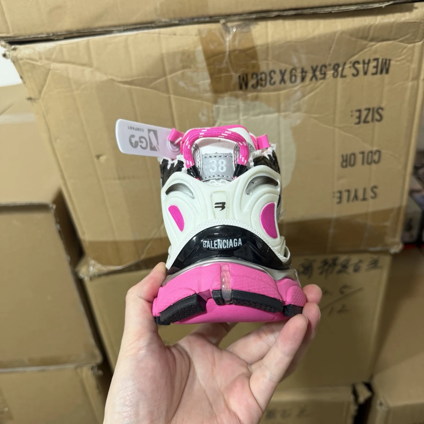 Balenciaga Track Sneaker – Silver, Black & Neon Pink Edition