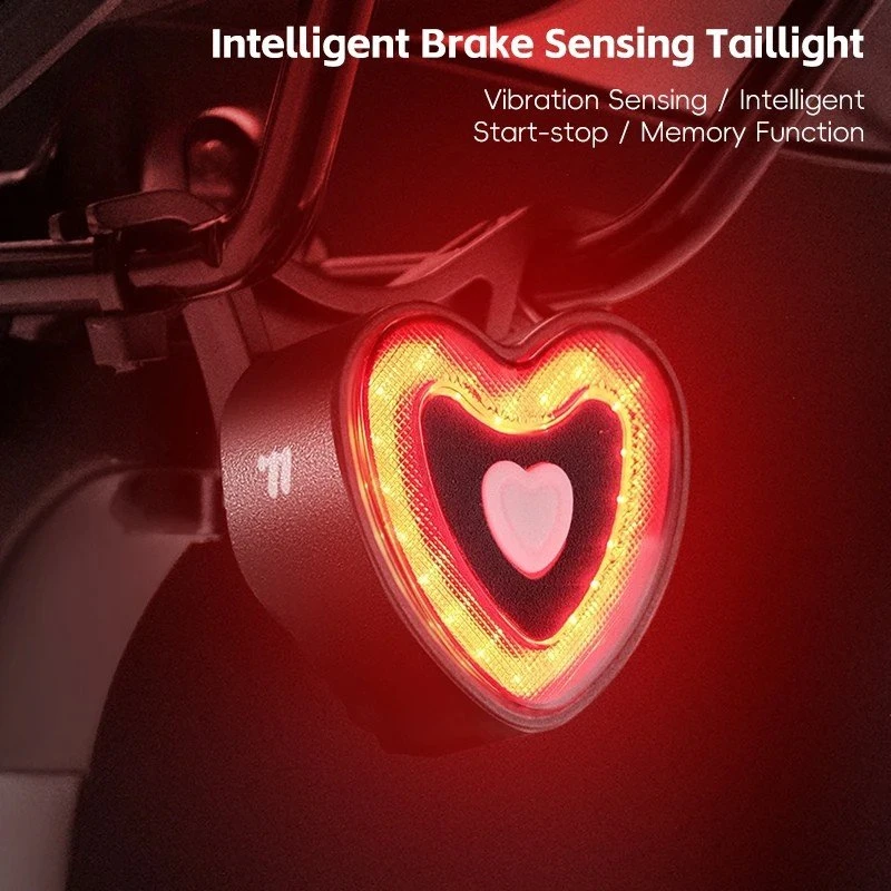 Intelligent Heart-Shaped Bike Tail Light