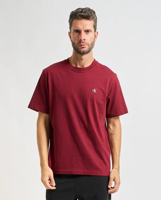 Calvin Klein Jeans Men’s Bordeaux Cotton T-Shirt